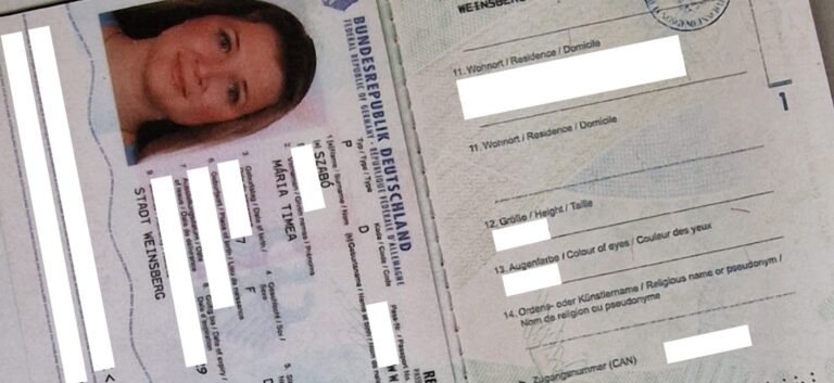 Teilkopie meines deutschen Reisepasses als Nachweis der früheren deutschen Staatsangehörigkeit